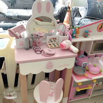 Childrens simulation dresser princess makeup table wooden play house toy set 3-6 years old girl birthday gift