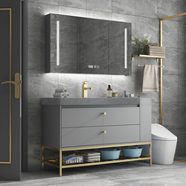 Rock board bathroom cabinet all-in-one sink sink toilet washstand floor bathroom modern simple smart mirror cabinet