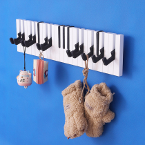 Nordic porch coat rack piano keyboard hook kindergarten coat hanger wall wooden coat hook wall water-based paint