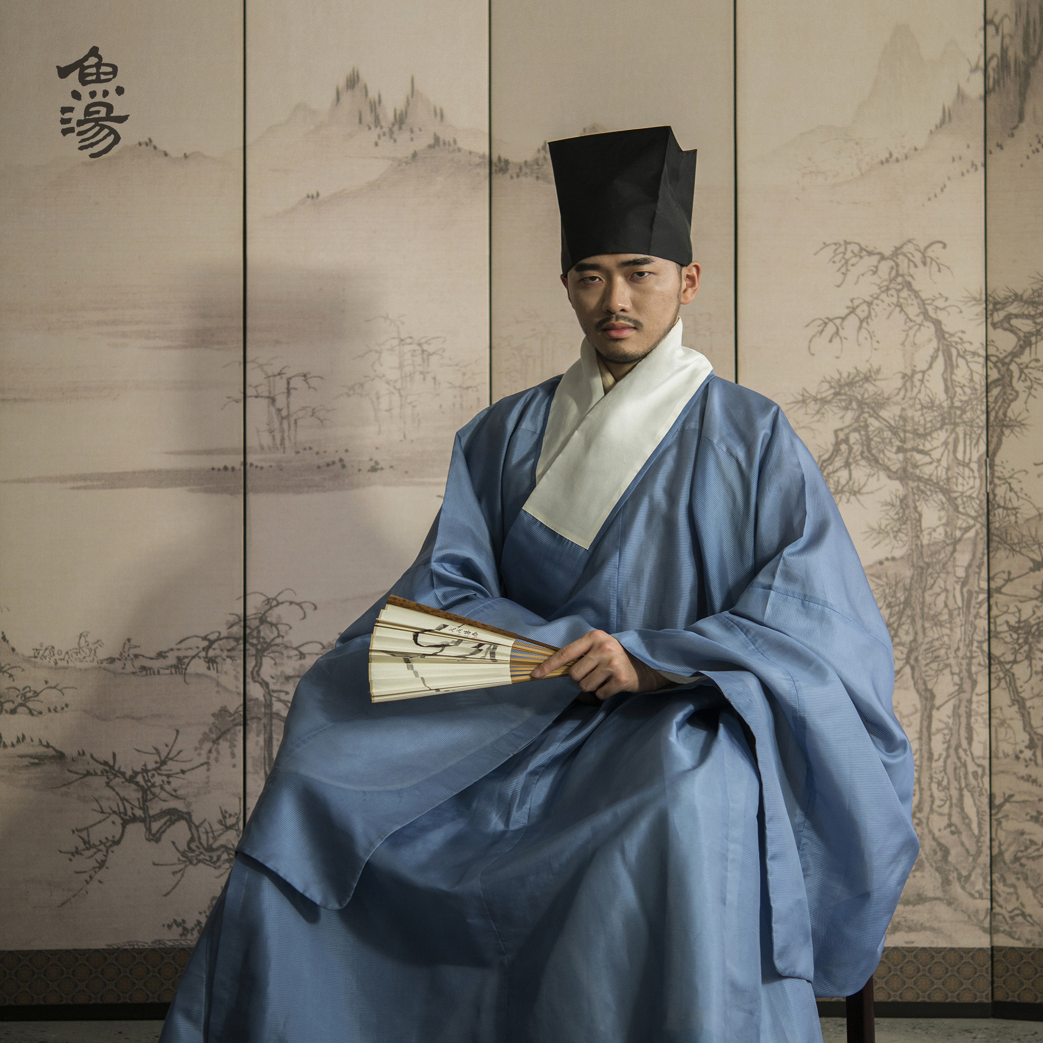 浅兰大袖道袍    定制链接