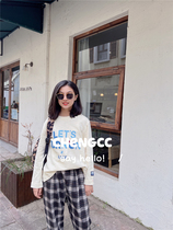 Self-retained recommendation ~ adult big boy Xiongs pure cotton terry beige patch letter sweater autumn and winter