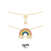 APM Monaco Rainbow Necklace Women's New Cloud Wool Chain Fall Winter Lock Chain Gift for Girlfriend Design Sense