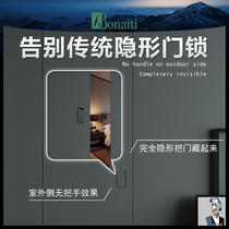 Italy import Boraiti invisible door lock double-sided bedroom indoor background wall dark door lock wooden door without handle