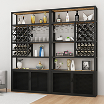 Vintage Wrought iron wine rack Floor-to-ceiling living room partition cabinet Wine cabinet Wine liquor display rack Wine glass rack
