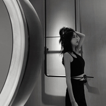 Camisole female ins tide black sexy slim-fit suit with fashion wild exposed clavicle oblique shoulder top female