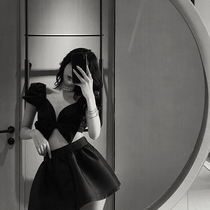 Black Half Body Dress Woman Summer 2022 New High Waist A Character Dress Pants Display Slim Irregular Short Dress 100 Hitchhiking Shorts