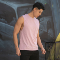 DRIOCO 2021 spring and summer new sports vest mens solid color top breathable elastic sleeveless training cotton t-shirt