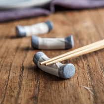 Japanese tableware ceramic snowflake glaze chopsticks holder chopsticks holder set home creative chopsticks holder chopsticks pillow cute