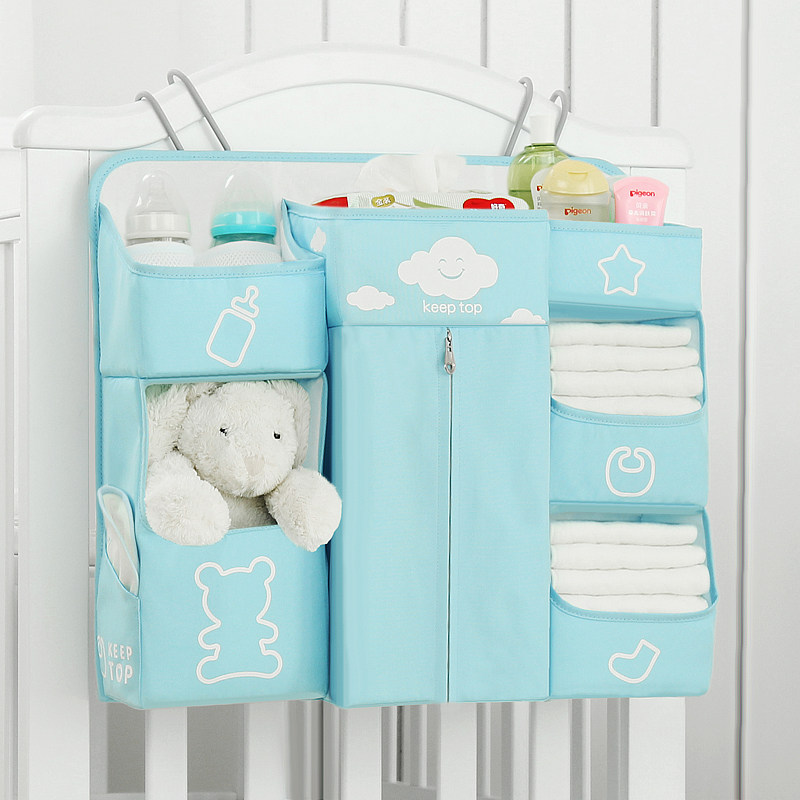Buy Baby cot storage bag hanging bag bedside diaper storage bedside bag