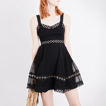 Customer supply heavy industry water soluble lace small black dress elegant hollow sling dress slim dress slim high waist slim dress dress