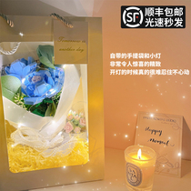 JAKI Jiachnet red ins wind bouquet building blocks Couple creative gifts for men and women friends 7 New Years Day gifts