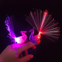 Creative tableware Luminous glitter peacock novelty shape ice sculpture lamp Sashimi lamp Tableware with plate decoration finger dry ice lamp hand