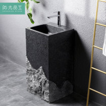 Sunshine jade whole stone column basin Outdoor courtyard Floor-to-ceiling light luxury sink Household balcony stone sink