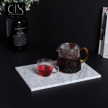 Nordic soft marble tray Entrance decoration European rectangular model room Simple modern decoration dinner plate