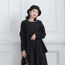 Like a light luxury black shawl coat soft warm 1911210D