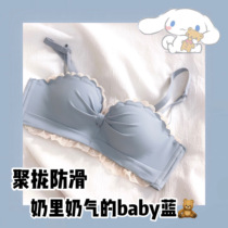 Sweetheart Sauce Small Chest Concentrated Sexy Underwear Women Without Steel Circle Signs Big Shoulder Bra with Braised Chest Adjustment Type