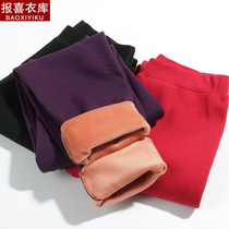 Old grandma warm pants for older people Ben life plus suede thickened women pants old lady hit bottom pants mom tight pants
