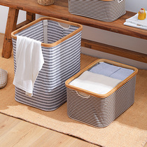 Storage box Oxford cloth fabric foldable light luxury dirty clothes basket bedroom clothing bamboo stripes household storage basket