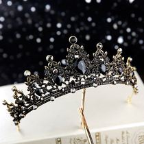 Crown Fairy Birthday Head Crown Douyin Same Super Xiansen High-end Atmosphere Black Female Adult Bride Crystal