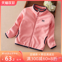 large and medium size children's coat fleece baby spring and autumn 2022 new foreign-style fleece little girl girl cardigan top