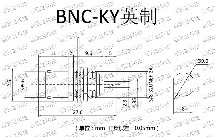 bnc-ky bnc母座 q9-ky 示波器插座 面板连接器 bnc-50ky英制公制