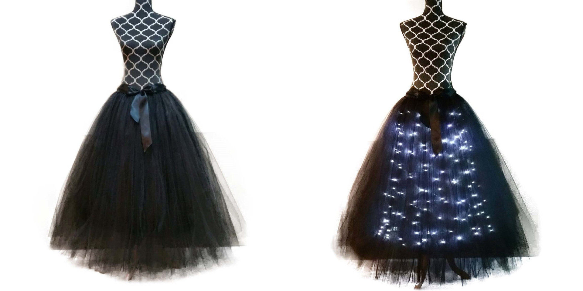 led成人带灯半身裙网纱电音节发光长裙led灯tutu欧美纱裙派对长裙