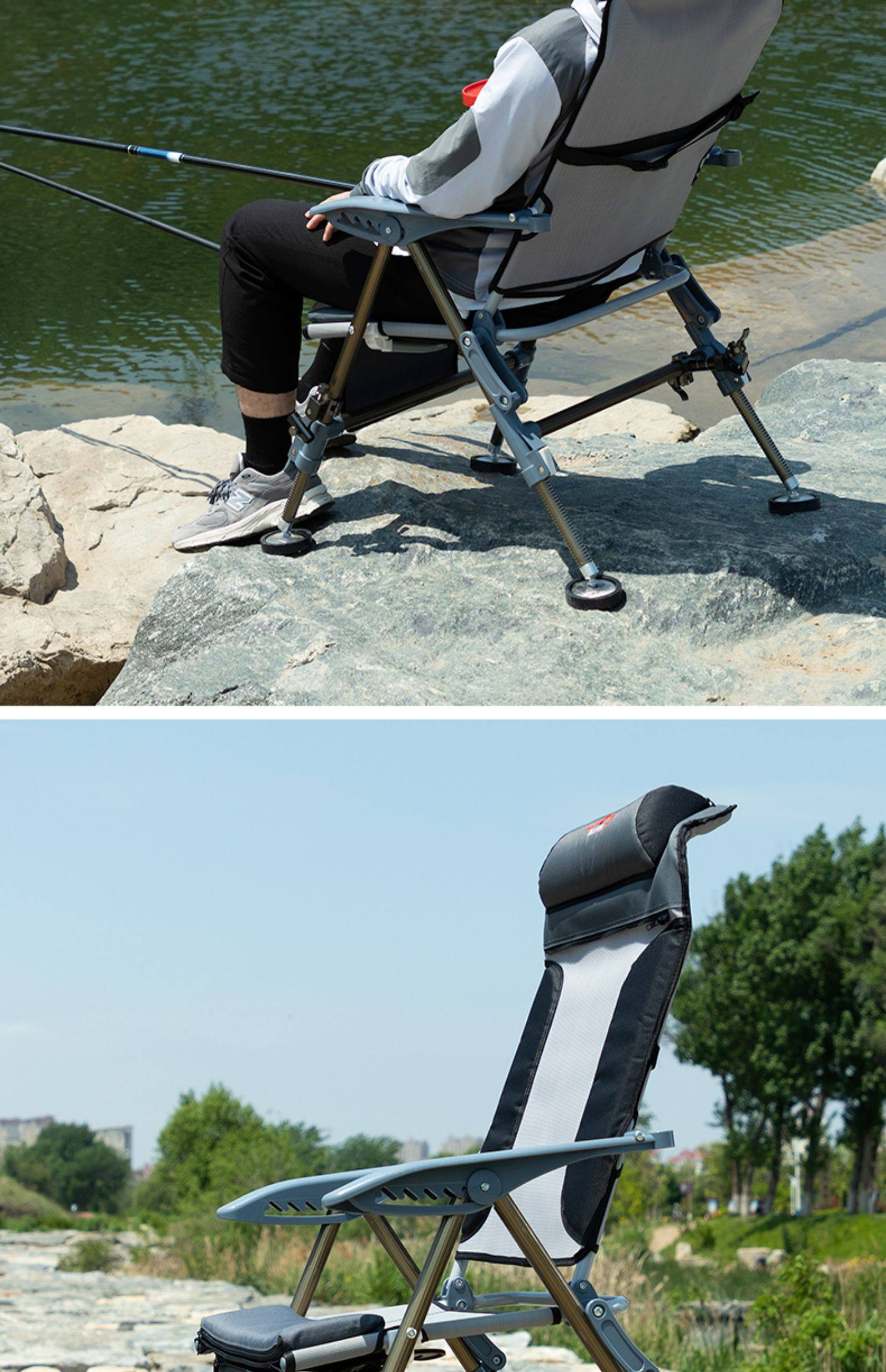 新款欧式钓椅小钓鱼椅子可躺便携多功能野钓台钓全地形座椅折叠椅