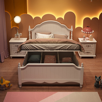 American style childrens bed boys bed master bedroom high box storage European style 1 5 m 1 2M girls princess sheets men bed