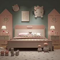 Nordic INS creative pink childrens bed girls single bed 1 2 meters net red princess bed 15 meters girls bed