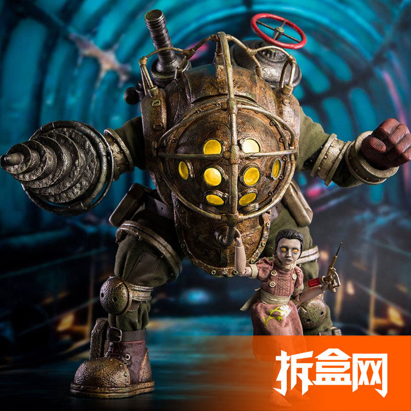 拆盒网 threezero 1/6 bioshock 生化奇兵 大老爹小妹妹big daddy