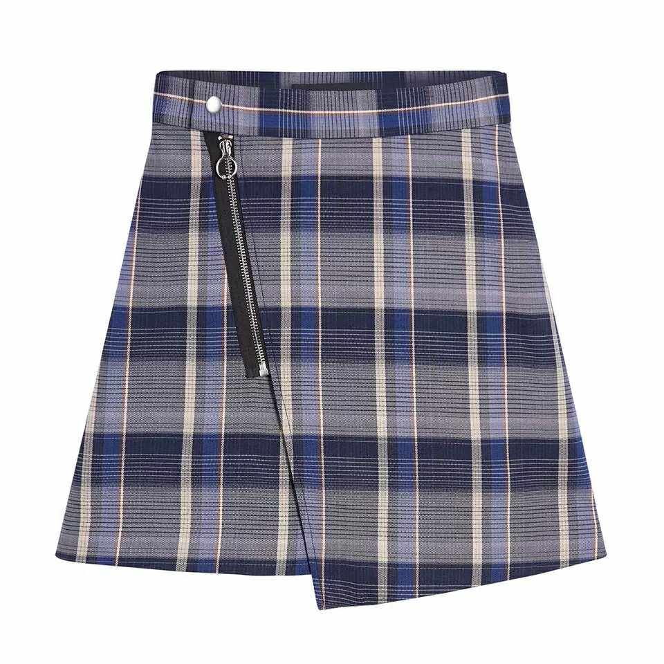高腰半身裙复古秋季2018新款苏格兰格子时尚a字裙短裙