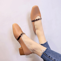 Grandma shoes women with Korean version of the wild autumn 2020 new retro square head bow soft sole single shoes Doudou shoes