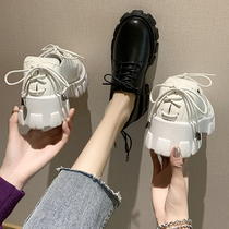 Small leather shoes female English style 2021 spring Black ins tide Korean version of Joker thick soled Japanese jk single shoes Lefu shoes