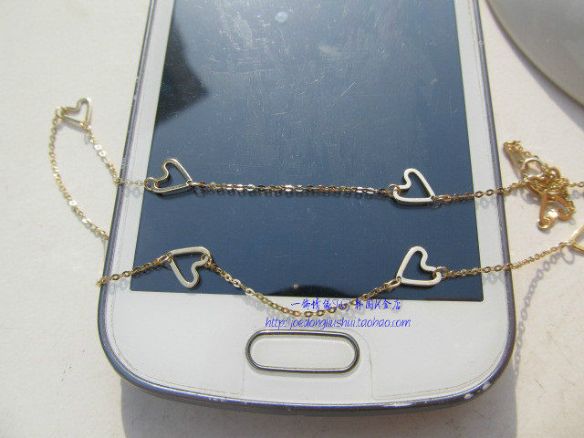 韩国14k纯金多心形满圈套链 14k黄金爱心锁骨项链定制