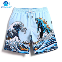 Gay waves beach pants men quick dry seaside resort spring loose flat corner five points surf warm swimming pants beach cartoon shorts