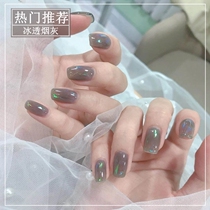 Net red with ice overdraft smoke grey nail polish gel 2022 new iced tea color jade fat dirty gel pop color phototherapy glue