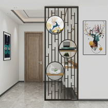 Northern Europe Home Living Room Partition Decorative Screen with Painting Modern Simple Iron Hollow Wash Table Entrance Partition Wall