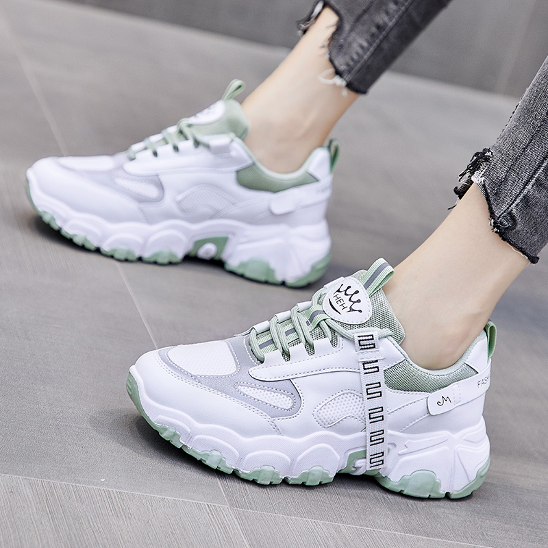 Mostarsea trendy sports style ~ breathable mesh daddy shoes women's new all-match white casual mesh shoes