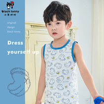 Small black tot intimacy Tony childrens vest boy spring summer thin cotton sleeveless cut-shirt with a new undershirt