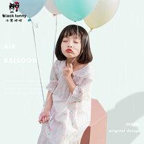 Small black tot intimacy Tony girl with dress Summer pure cotton skirt Princess Home clothes little girl sleeping dress thin