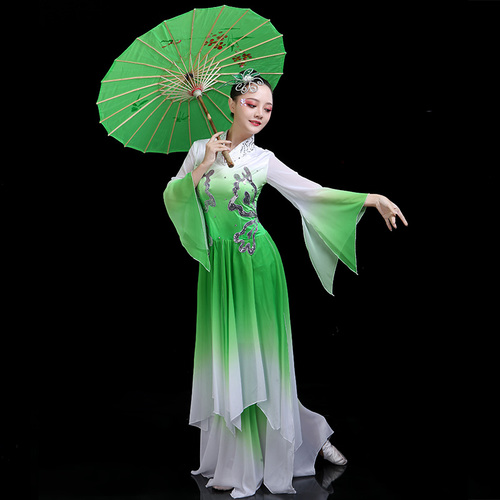 Chinese folk dance costumes for women Yangko costume performance costume classic elegant Jasmine Umbrella Dance Costume fan dance suit female adult