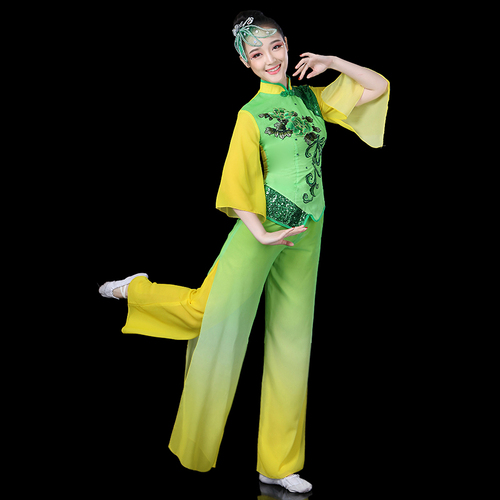 Chinese folk dance costumes for women Yangko costume performance costume middle aged and elderly Fan Dance Costume national style square dance suit female adult