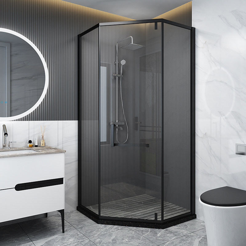钻石型整体淋浴房家用洗澡隔断玻璃门浴室干湿分离卫生间浴屏定制