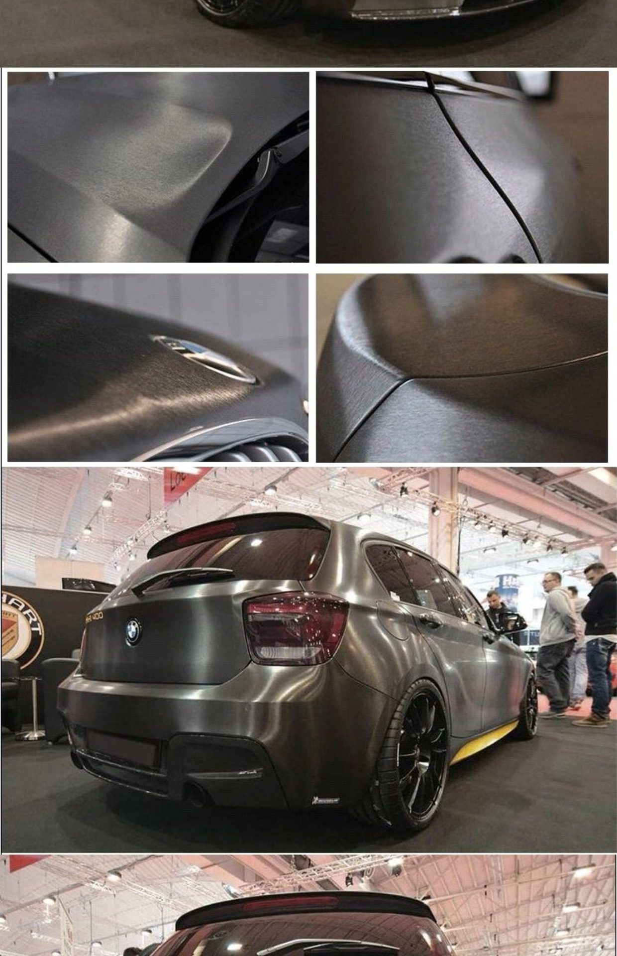 3df金属拉丝银贴纸 汽车全车一卷改色膜铝箔车身个性装饰贴膜