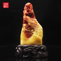 Fujian Shoushan Natural Chite Hand-carved Ornamental Office Book House Phoenix Pendulum Pieces Chinese Style Decoration Collection Gift