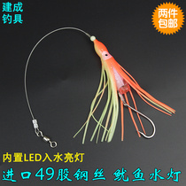 Imported steel wire squid water lamp small roll water lamp octopus hanging fishing group sea fishing bait