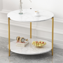 Nordic double coffee table balcony small coffee table simple modern living room small apartment sofa side table household small round table