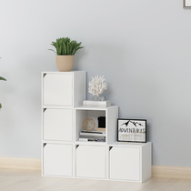 Simple modern bookcase free combination with storage lattice Simple floor-to-ceiling bookshelf storage rack with door small cabinet