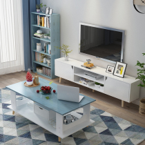 TV cabinet coffee table combination table modern simple living room home Nordic simple small apartment solid wood color TV cabinet