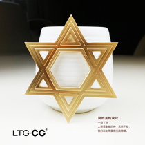 Main inner car car sticker with no decolorizing ornament Hong Kong LTG personality metal alloy Davids star Ping An auto patch